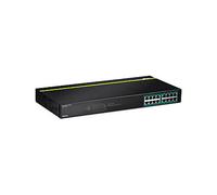 TRENDnet TPE-TG160G Switch de Red de 16 Puertos Gigabit L2 PoE+ No Administrado, 250W, Montaje Rack 1U, Metal