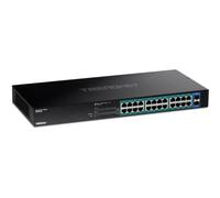 TRENDnet TPE-TG240G Conmutador Gigabit PoE+ de 24 Puertos, 24 Puertos Gigabit PoE+, presupuesto de alimentación de 370 W, Capacidad de conmutación de 48 GB/s, Kit de Montaje en Rack Incluido,