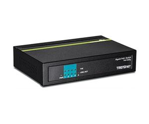 TRENDnet, TPE-TG50g, Switch PoE+ Gigabit de 5 Puertos, presupuesto PoE de 31 W, Capacidad de conmutación de 10 Gbps