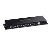 TRENDnet TU-S4, 4-Port USB to Serial RS232 Hub, Black