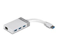 TRENDnet, TU3-ETGH3, Adaptador USB 3.0 a Gigabit 10/100/1000 Mbps y hub USB 3.0