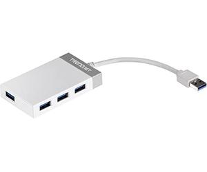 TRENDnet, TU3-H4E, Mini hub USB 3.0 de 4 Puertos, Plug & Play, tamaño Compacto, Compatible con Linux, Windows, Mac, Nintendo Switch, Compatible con Versiones anteriores USB 2.0, Color Blanco
