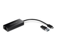 Trendnet TUC-ET2G adaptador y tarjeta de red Ethernet 2500 Mbit/s - Accesorio de red (Alámbrico, USB Tipo C, Ethernet, 2500 Mbit/s, Negro)