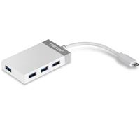 Trendnet, TUC-H4E, Mini hub USB-C de 4 Puertos, Compatible con Windows y Mac OS, Color Blanco