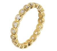 trendor Anillo de mujer con circonita cúbica, plata de ley 925, chapado en oro, anillo de eternidad 21870 Talla 12