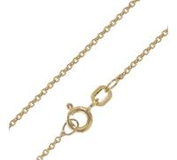 trendor Cadena para colgante de plata 925 chapada en oro, cadena de ancla de 1,3 mm purista, plata de ley, chapada en oro, cadena de ancla redonda con ojal intermedio 21835, 45 cm, Plata esterlina
