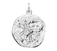 trendor Colgante con el signo zodiacal de Escorpio plata de ley 925 Ø 16 mm | Colgante del signo zodiacal Escorpio en plata de ley rodiada, joyería de plata con símbolo para mujeres y hombres