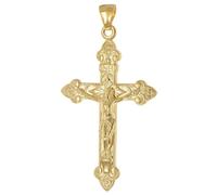 trendor Colgante de cruz para hombre y mujer, plata 925, chapado en oro | Crucifijo de plata de ley chapado en oro, cruz de plata para mujeres y hombres, cruz ortodoxa con corpus, joyería de cruz