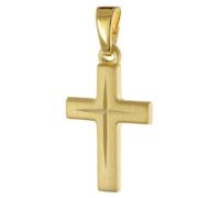 trendor Colgante de cruz, plata 925, chapado en oro, 16 mm, 21990 | Colgantes de plata para mujer y niño, colgante de cruz de plata de ley bañada en oro, joyas con símbolos religiosos, regalo
