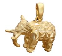 trendor Colgante de elefante, estilo origami, plata de ley, chapado en oro