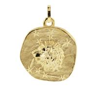trendor Colgante del signo zodiacal Leo, plata de ley 925, chapado en oro,