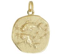 trendor Colgante del signo zodiacal Piscis, plata de ley 925 chapado en oro