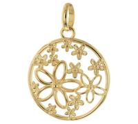 trendor Colgante floral para mujer, plata 925, chapado en oro, ⌀ 22 mm