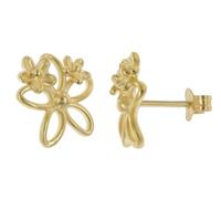trendor Colgante floral para mujer, plata de ley 925, chapado en oro, 21998 | Pendientes de botón en plata bañada en oro, hechos en Alemania, pendientes de botón con forma de flor, pendientes de flores