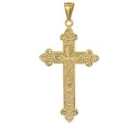 trendor Colgante para hombre con cruz ortodoxa, plata 925 chapada en oro | Colgante de cruz en plata de ley chapada en oro, joyería de plata chapada en oro para hombre, joyería simbólica