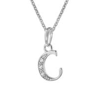 trendor Collar con colgante de la letra C, plata de ley 925, rodiado, 21240-C
