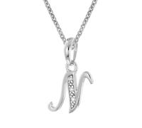 trendor Collar con colgante de la letra N, plata 925, rodiado, 21240-N-38