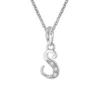 trendor Collar con colgante de la letra S, plata 925, rodiado, 21240-S-38