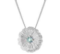 trendor Collar con hoja de loto, plata rodiada, con topacio azul 45 cm