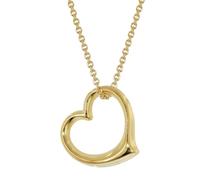 trendor Collar de mujer corazón colgante plata 925 chapado en oro 45 cm