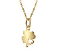 trendor Collar infantil con forma de trébol, plata 925 chapada 40 cm | Cadena redonda con ancla y colgante de trébol de la suerte, joyería infantil con significado