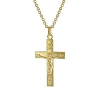 trendor Collar para Hombre Plata de Ley 925 39042-50 50 cm | Collar chapado en oro para hombre, colgante de cruz atemporal para hombres, gran idea de regalo