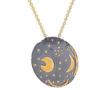 trendor Collar para mujer Disco celeste de Nebra plata negro/oro ⌀ 25 mm 21452