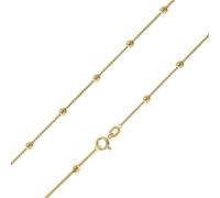 trendor Collar para mujer, plata de ley 925, chapado en oro, cadena de bolitas, 42 cm, 21617