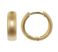 trendor Pendientes de aro pequeños, plata de ley 925, chapados en oro, con bisagra, Ø 14 mm, 21705