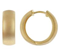 trendor Pendientes de aro, plata de ley 925, chapados en oro mate, aros con bisagra, Ø 18 mm, 21723