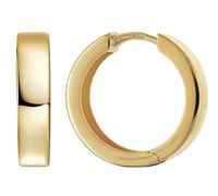 trendor Pendientes de aro, plata de ley 925, chapados en oro, pulidos | Pendientes de plata de ley para mujer y hombre, pendientes de aro con bisagra para mujer y hombre, regalo de joyería