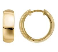 trendor Pendientes de aro, plata de ley 925, pulidos, chapados en oro, aros con bisagra, Ø 16 mm, 21724