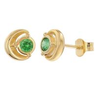 trendor Pendientes de mujer de plata 925 con baño de oro y circonitas, color verde, modelo 21430-11