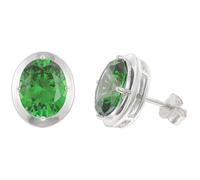 trendor Pendientes de mujer de plata 925 con circonita cúbica, color verde ártico 21340-12