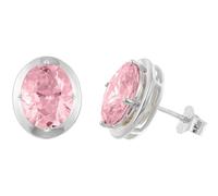 trendor Pendientes de mujer de plata 925 con circonita cúbica rosa 21340-09
