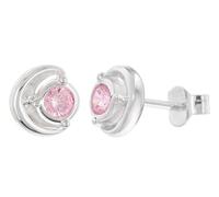 trendor Pendientes de mujer de plata 925 con circonita cúbica rosa 21422-09