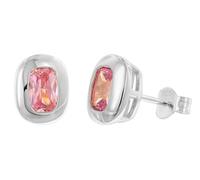trendor Pendientes de mujer de plata 925 con circonita cúbica rosa 21440-09 | Pendientes de plata de ley para mujer, pendientes con circonita cúbica, regalo para mujer