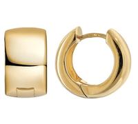 trendor Pendientes de mujer, plata de ley 925, chapados en oro, pulidos, tipo aro, Ø 15 mm, 21726