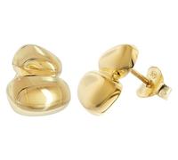 trendor Pendientes de mujer, plata de ley 925, pendientes de botón chapados en oro, 21889