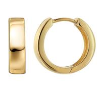 trendor Pendientes pequeños de aro de plata 925 chapados en oro brillante ⌀ 14 mm 21720