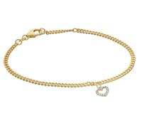 trendor Pulsera de niña con corazón, plata 925, chapada en oro,
