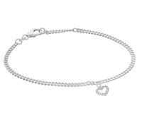 trendor Pulsera de niña con corazón, plata 925, rodiada, 21627