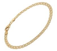 trendor Pulsera de plata 925 chapada en oro con cierre doble, 3,9 mm, 21038