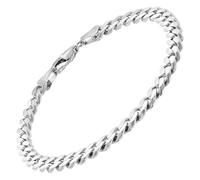 trendor Pulsera para hombre, plata de ley 925, cadena de eslabones macizos, 5,4 mm de ancho, 21042