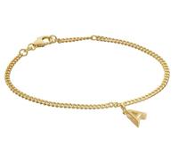 trendor Pulsera para niña con la letra A, plata 925, chapada en oro, 21602-A