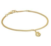 trendor Pulsera para niña con la letra G, plata 925, chapada en oro, 21602-G