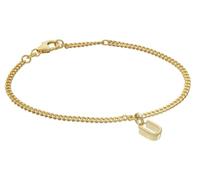 trendor Pulsera para niña con la letra U, plata 925, chapada en oro, 21602-U
