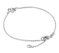 trendor Pulsera para niña con unicornio, plata 925, rodiada, 21708 | Cadena con ancla tallada en diamante, pulsera delicada para niños