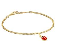 trendor Pulsera para niña, plata 925, chapada en oro, banda tipo curb | Pulsera de cadena plana atemporal, elegante joya para el brazo de las jóvenes damas,