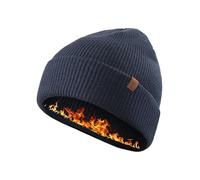 TRENDOUX Gorro Suave Termico Caballeros, Gorra Punto Cómodo Cálido Elástico, Ideal Conducir Andar Bicicleta Hacer Senderismo Otras Actividades Libre - Azul Marino